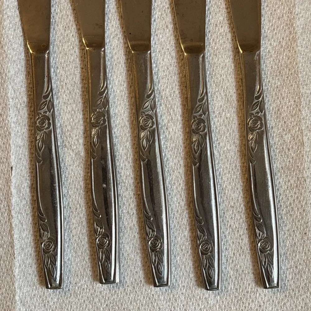ROSEMERE DINNER KNIFE SOLID HANDLE BY IMPERIAL INTERNATIONAL STAINLESS LOT OF 5